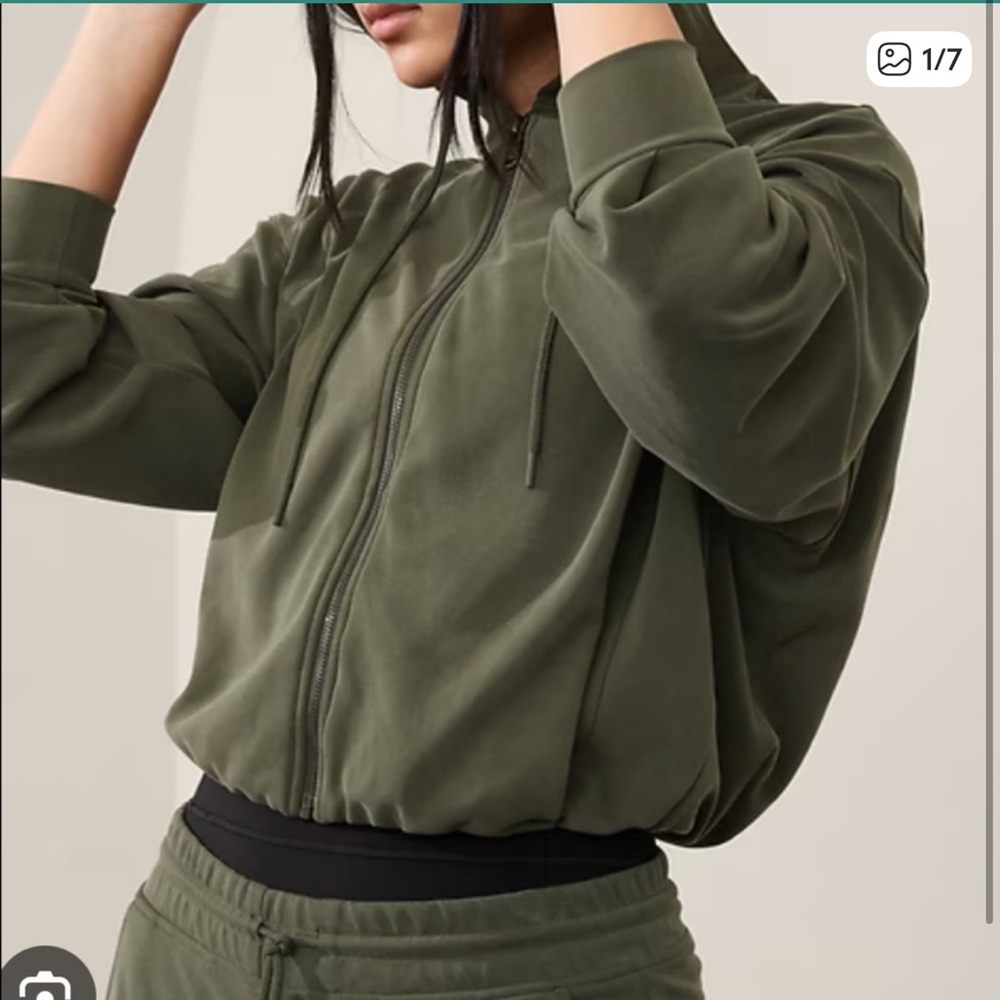 Athleta Seasoft Bubble Hem Full Zip Sweatshirt - image 2